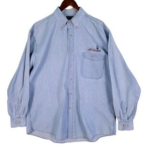 Wrangler‎ Hero Shirt Men's XL Blue Denim 90's Western Arizona Embroidered L/S
